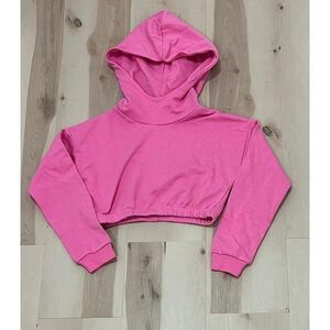 Naked Wardrobe Pink Cropped Sweatshirt Hoodie Streetwear Lounge Athleisure